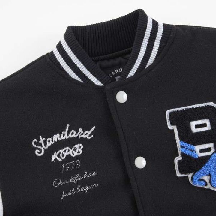 KP Boy Dinosaur Patch Stadium Jacket (90 to 130),Black, medium image number 6