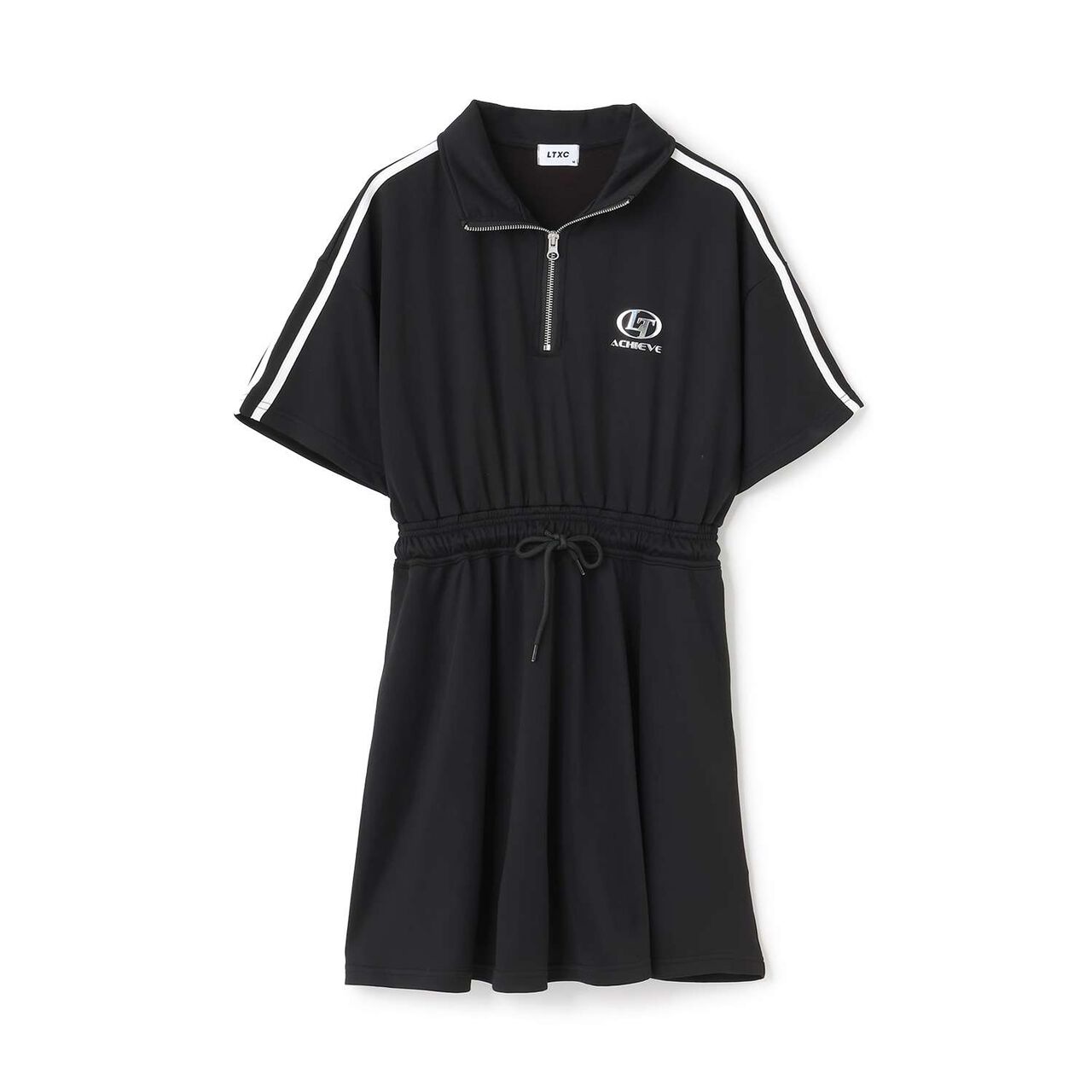 [LTXC] Cool Touch Track One-Piece Dress,Black, large image number 0