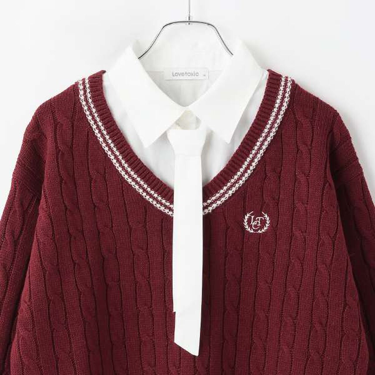 Layered Chille Knitwear,Ivory, large image number 7