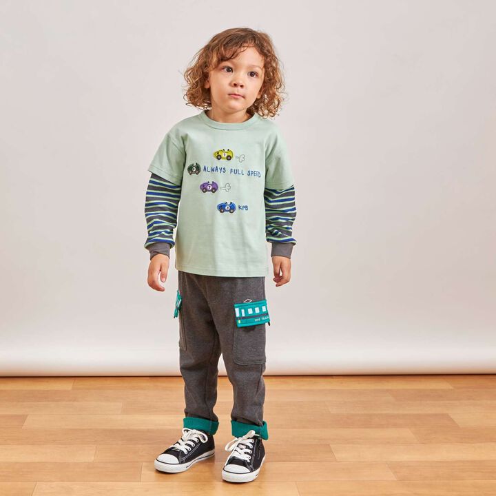 Car Appliqué Layered Long-Sleeve T-Shirt,Mint, medium image number 13