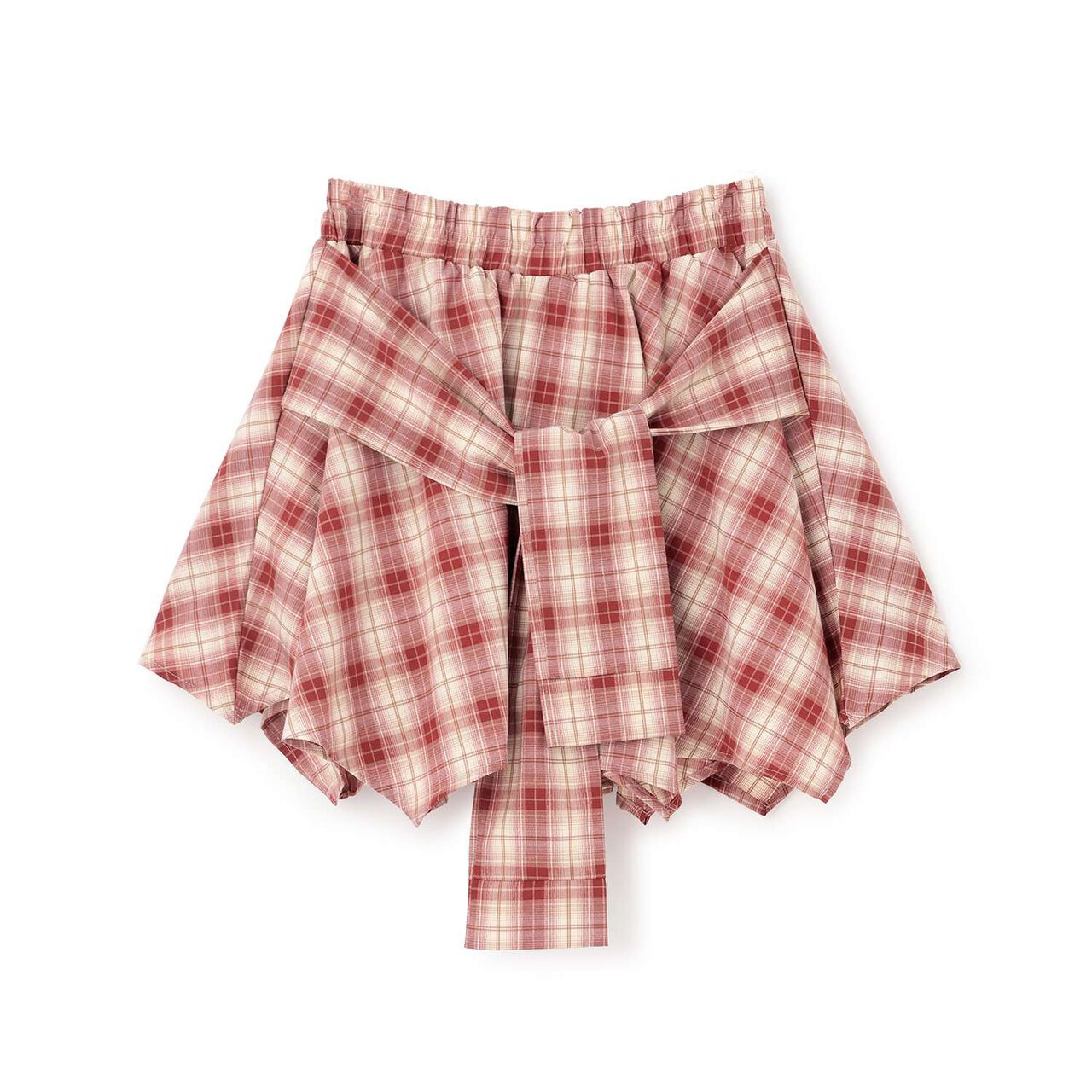 [LTXC] Waist Wrap Style Checkered Culottes,Black, large image number 12