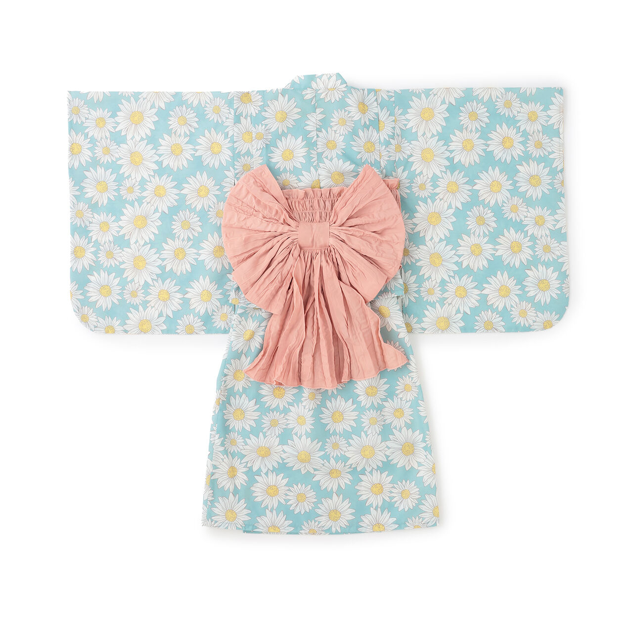 [Easy Wear♪] [Cool Touch] 4-Way Separate Yukata with Obi (OHANA) [Kids Girls],Coral red, large image number 6