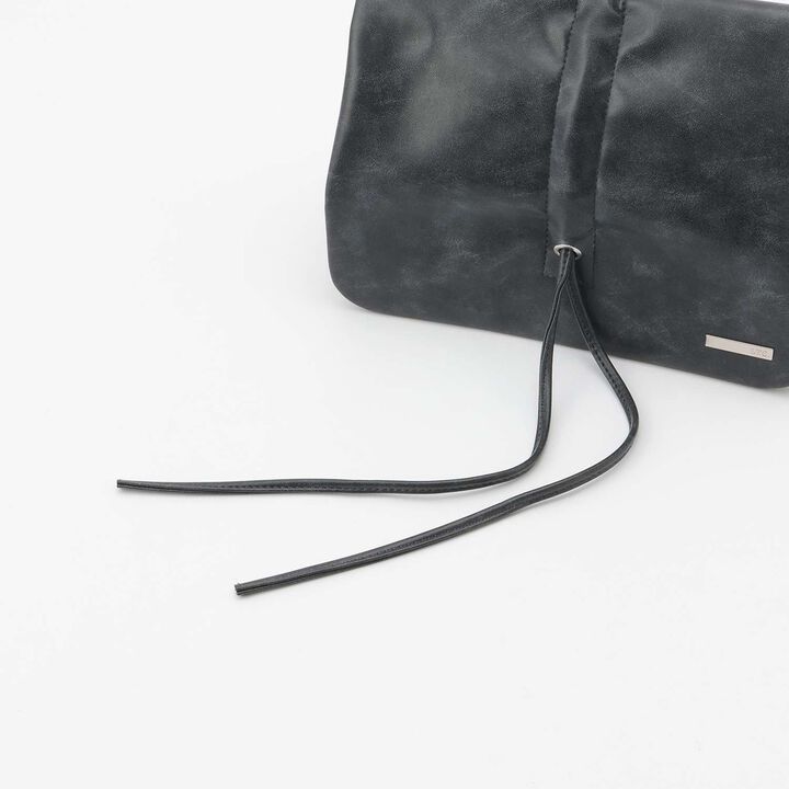 Faux Leather Ribbon Chain Shoulder Bag,Ivory, medium image number 4