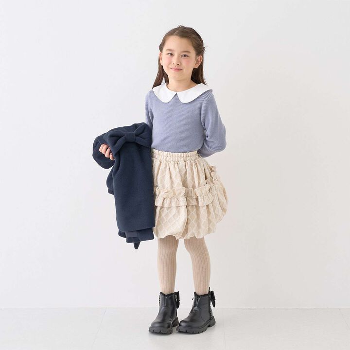 [Machine Washable] Ribbed Knit with Collar,Striped, medium image number 4
