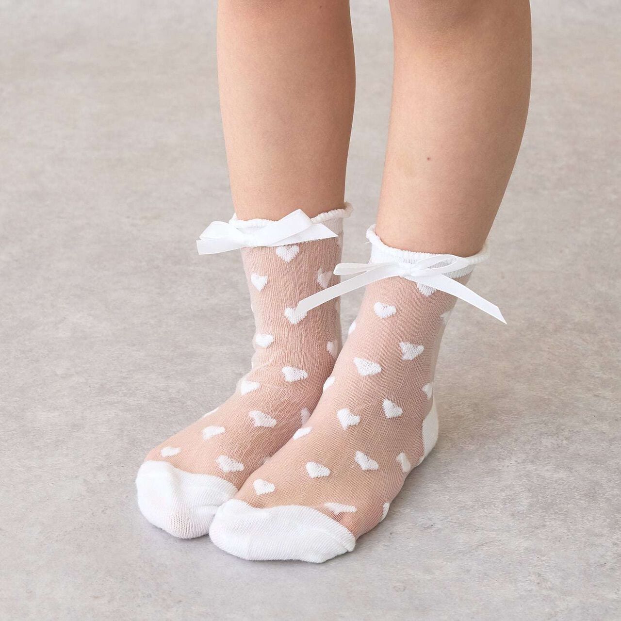 Sheer Crew Socks,Off white, large image number 0