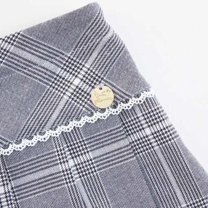 KP Check Pleated Skirt (110-130),Gray, medium image number 9