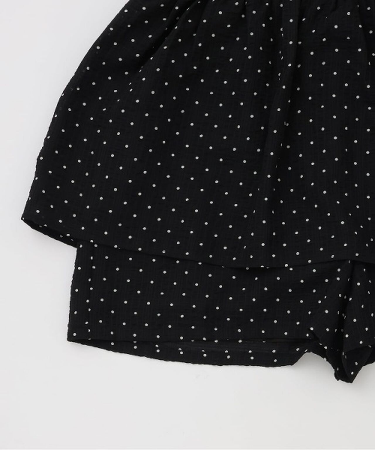Polka Dot Peplum Mini Overalls,Black, large image number 11
