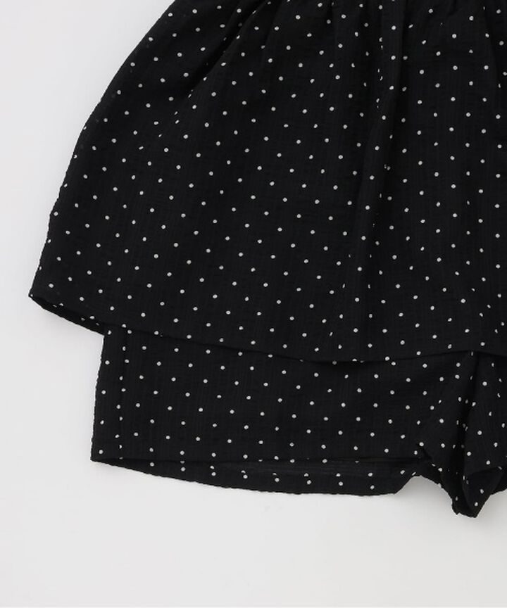 Polka Dot Peplum Mini Overalls,Black, medium image number 11