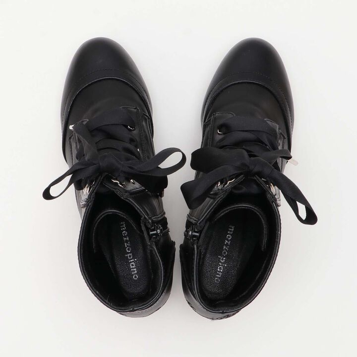 Satin Ribbon Scallop Short Boots,Light beige, medium image number 7