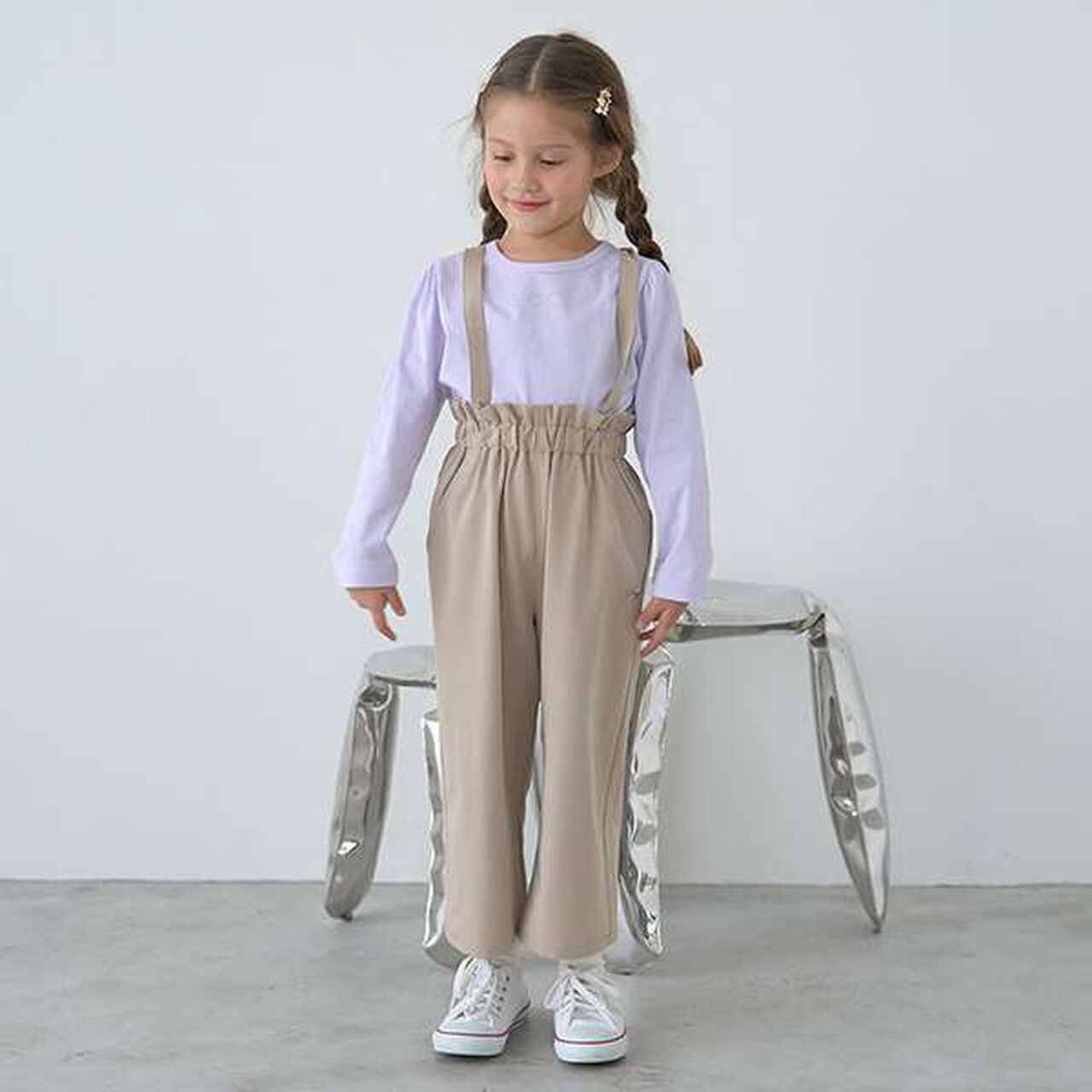 Soft Cotton Assorted Line Stone Motif Puff A-Line T-Shirt,Cream, large image number 8