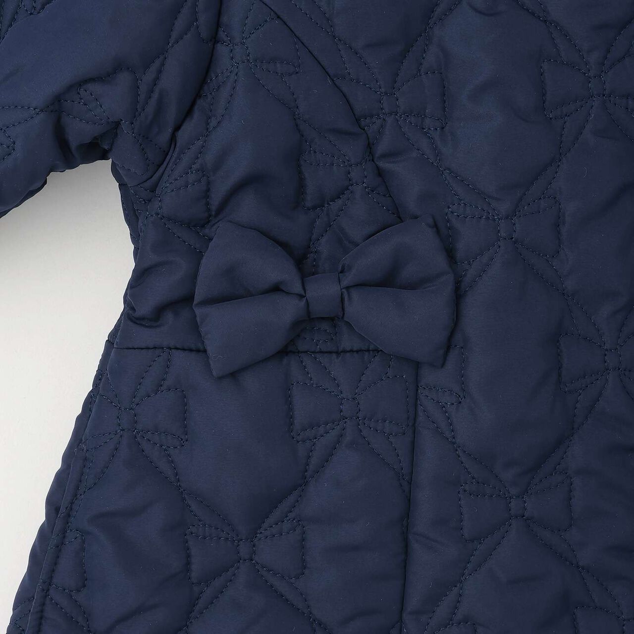 Ribbon Quilted Bomber Jacket,Light blue, large image number 9