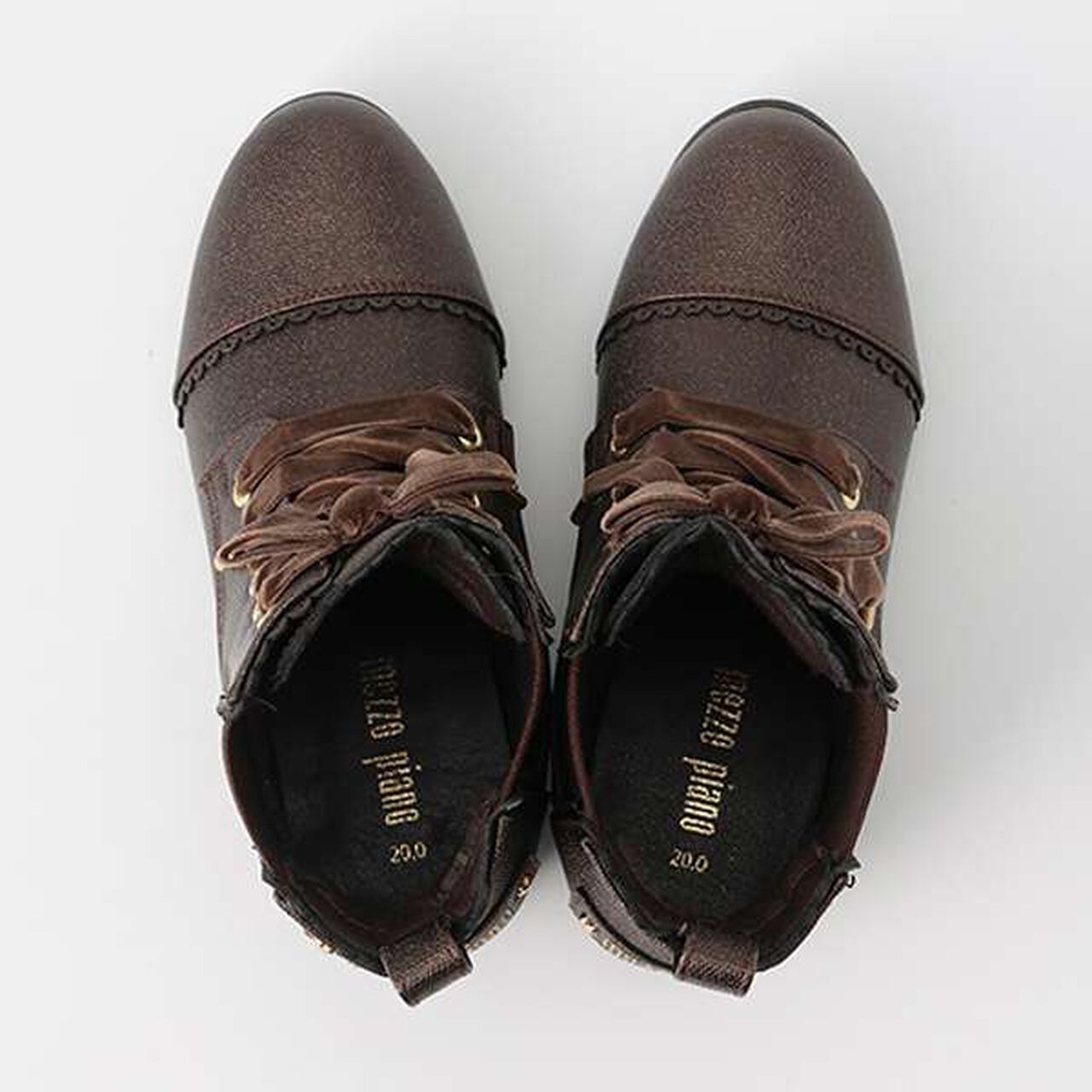 Lace-Up Ribbon Side Gore Boots,Dark brown, large image number 9