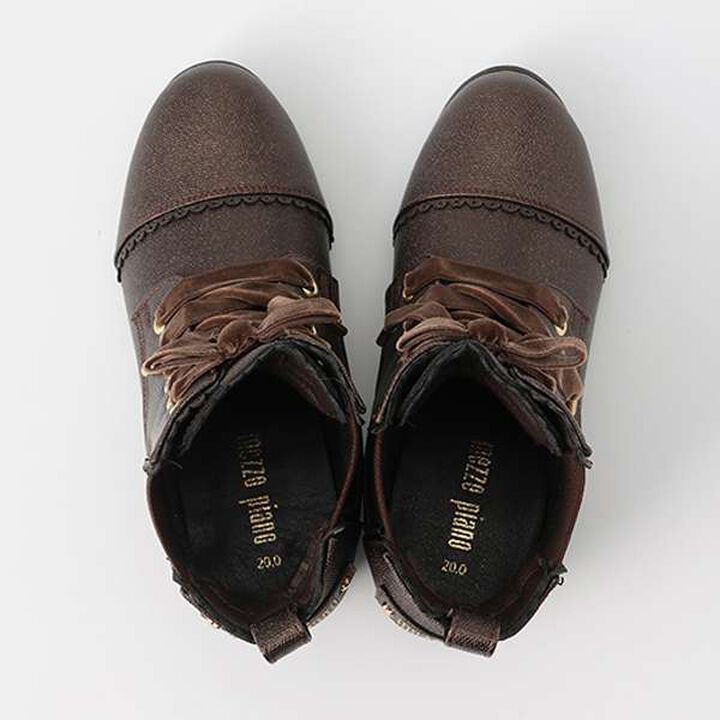 Lace-Up Ribbon Side Gore Boots,Dark brown, medium image number 9