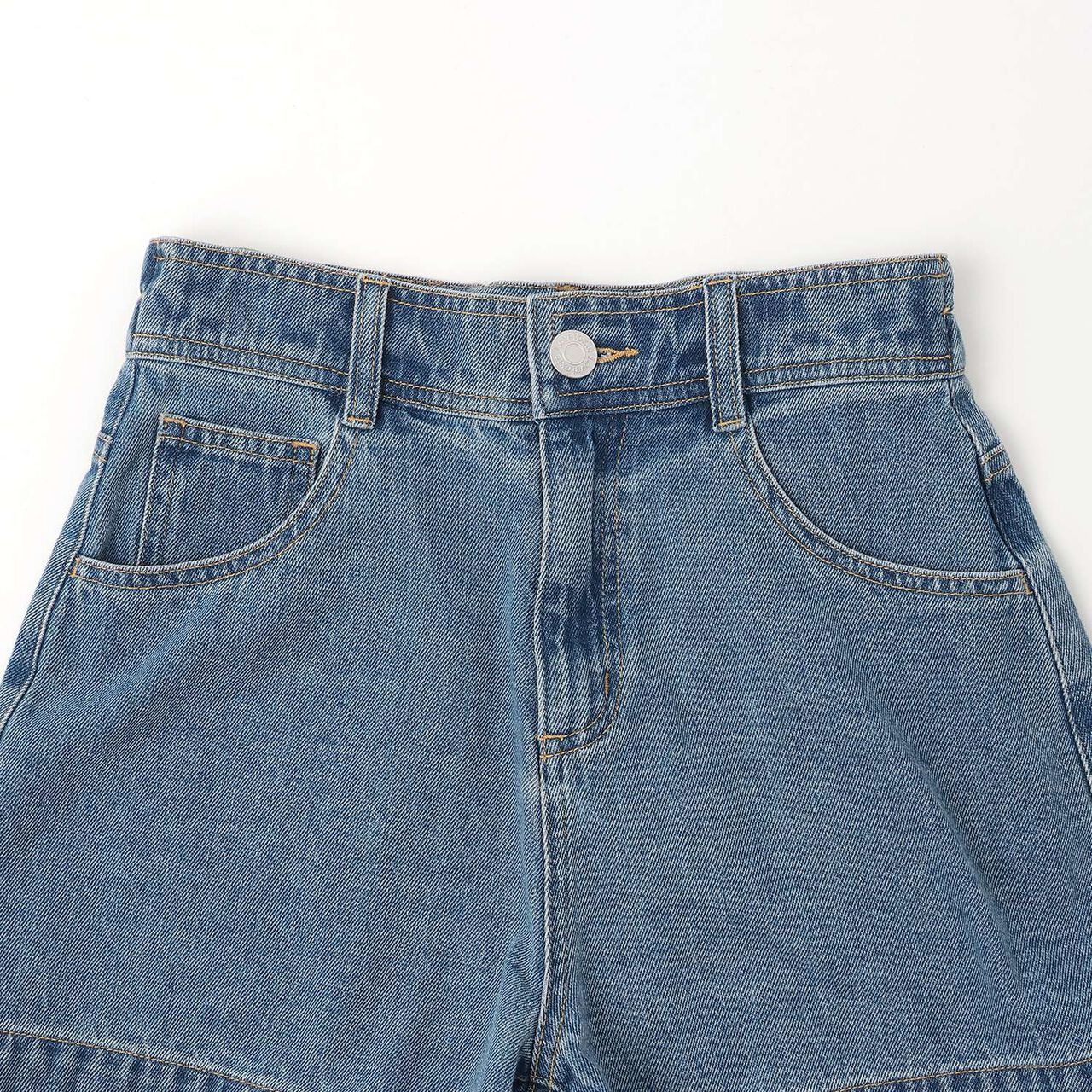 Embossed Loco Denim Shorts,Blue gray, large image number 7