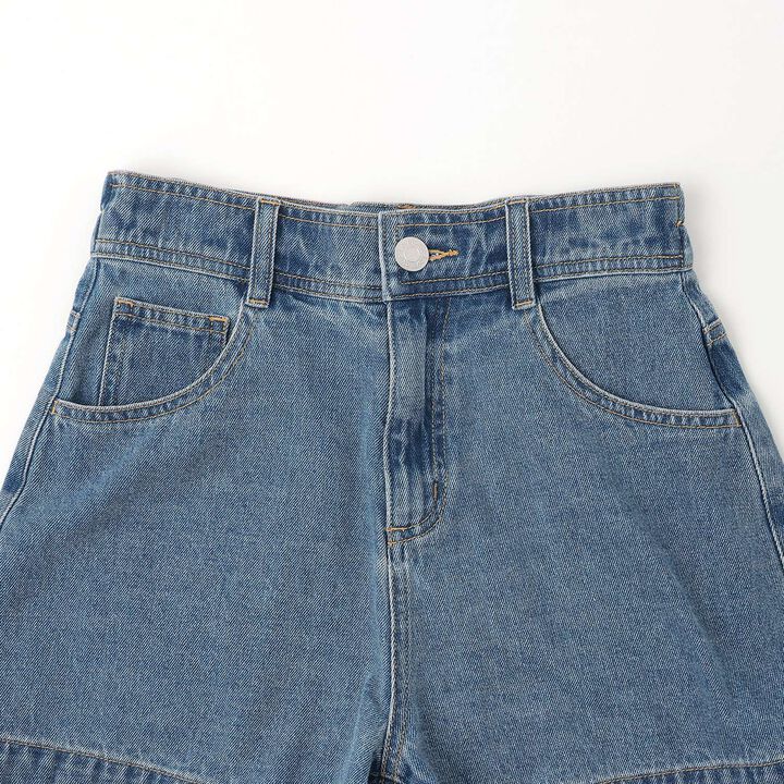 Embossed Loco Denim Shorts,Blue gray, medium image number 7