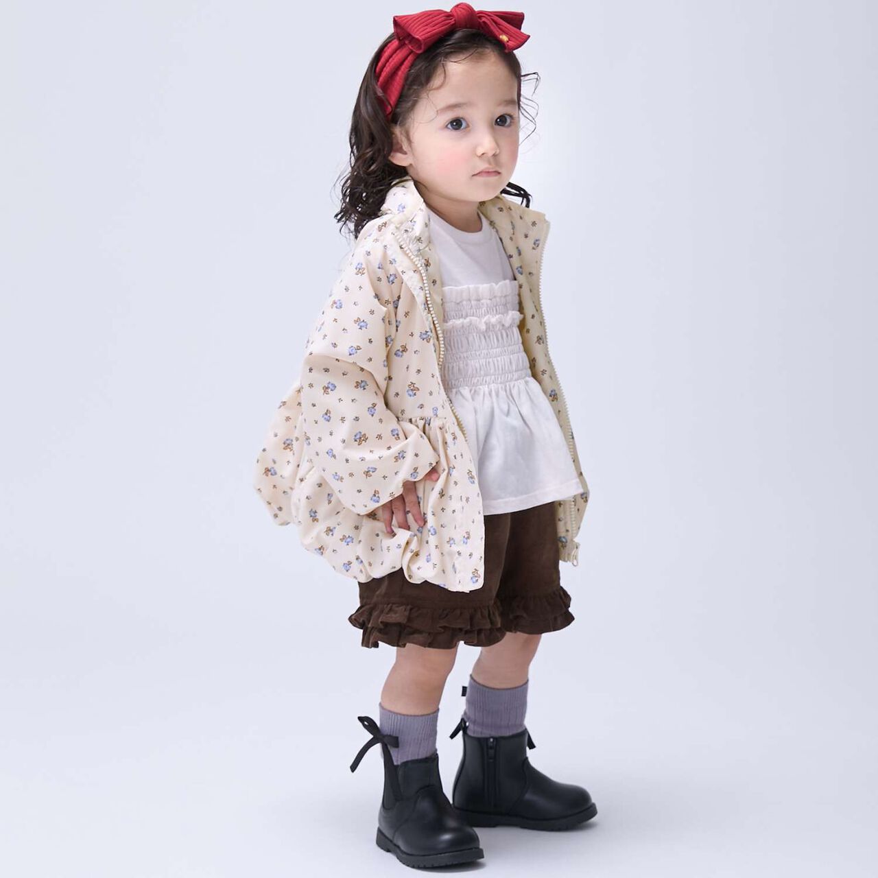 [Light & Fluffy/Water-Repellent] Peplum Windbreaker,Mocha tea, large image number 3