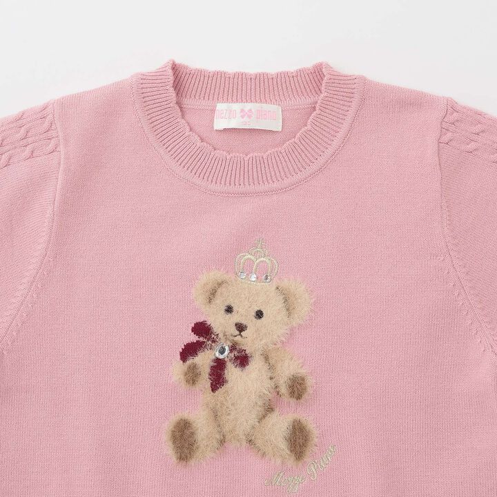 [Popular Item Restocked] [Not Available at Physical Stores] Teddy Bear Knit Pullover,Pink, medium image number 2
