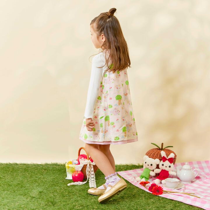 All-Over Pattern Lawn &times; Chambray Reversible Jumper Skirt,Blue, medium image number 17