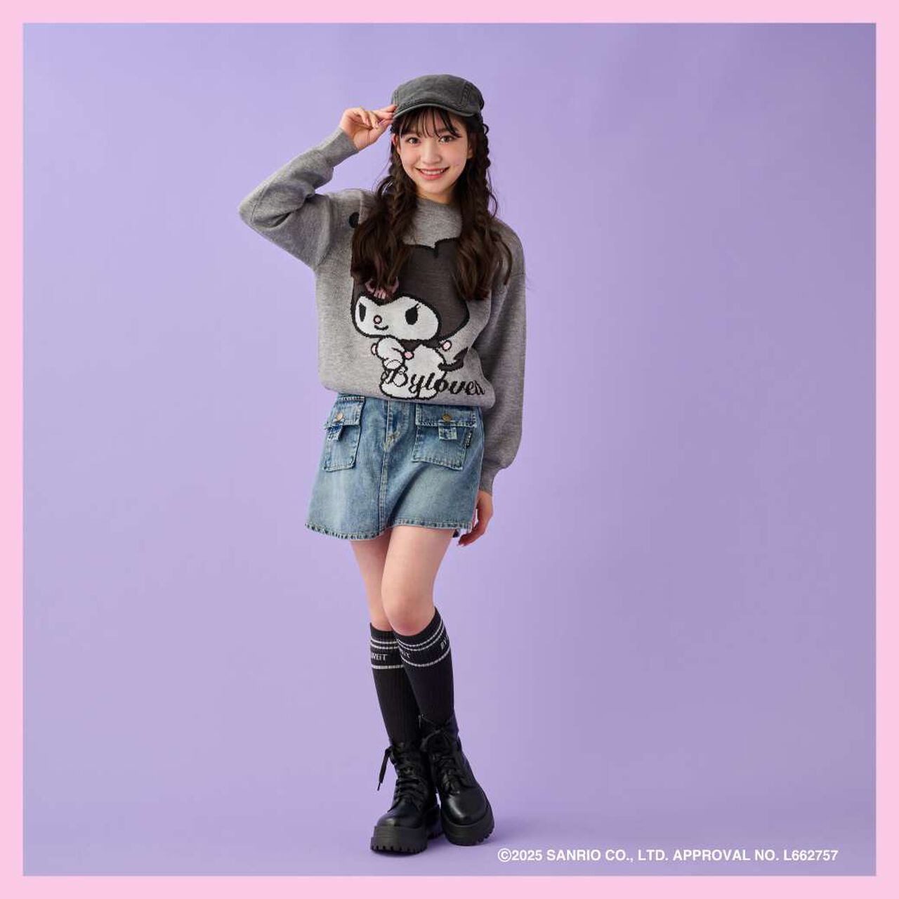 Kuromi Jacquard Knit Pullover,Lavender, large image number 6