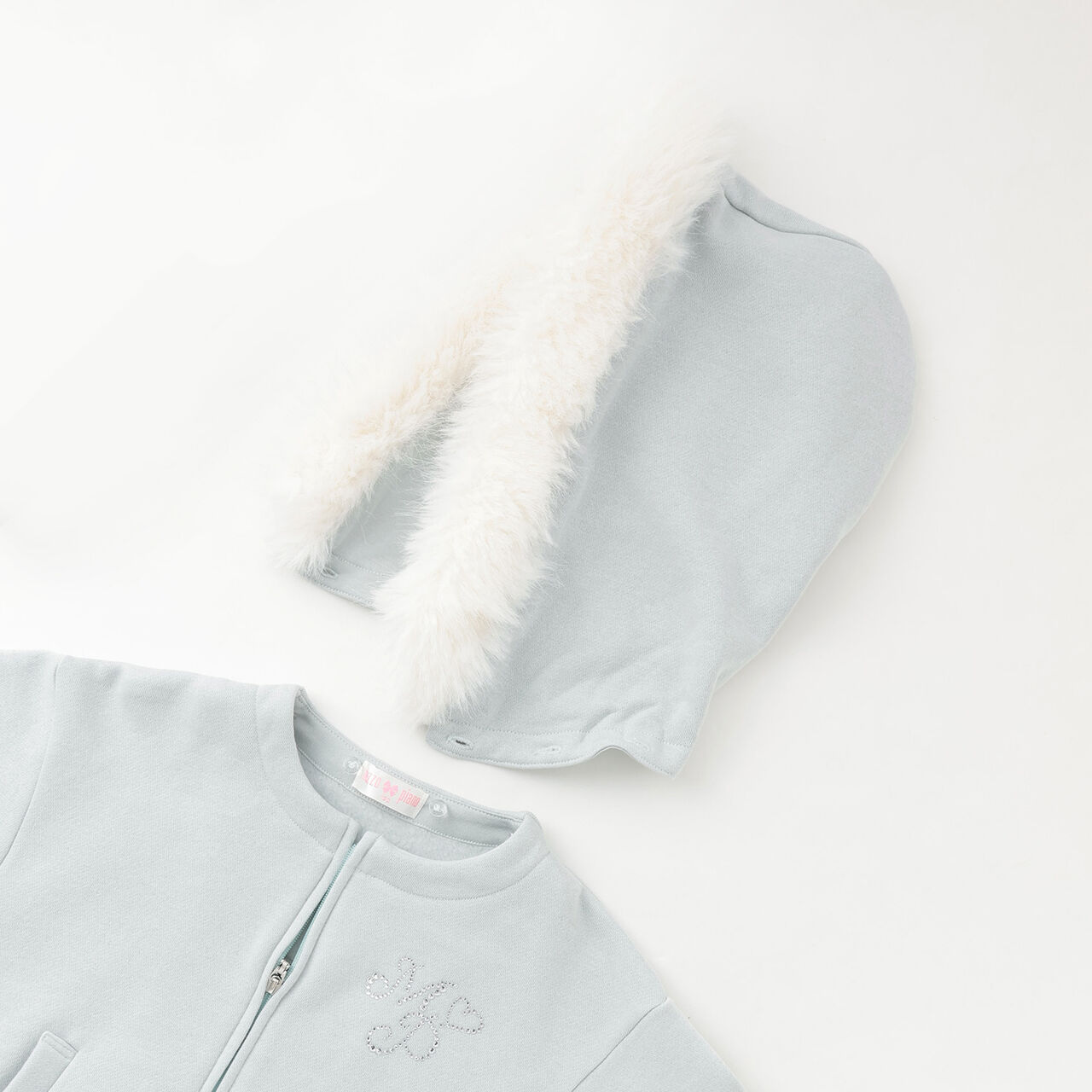 Lame Fleece Faux Fur Hooded Zip Parka,Mint, large image number 3