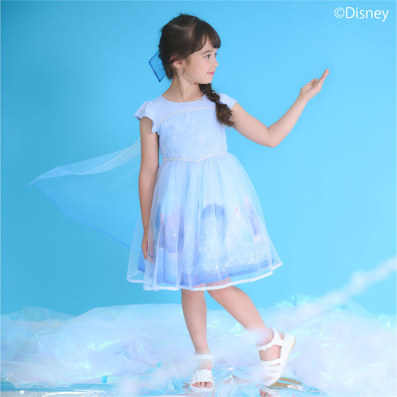 Frozen Elsa One-Piece Dress [Cool Touch],Sax blue, large image number 0