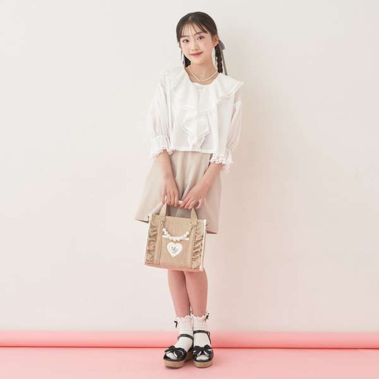 Frill Sailor Blouse & Tank Top Set,Sax blue, large image number 8