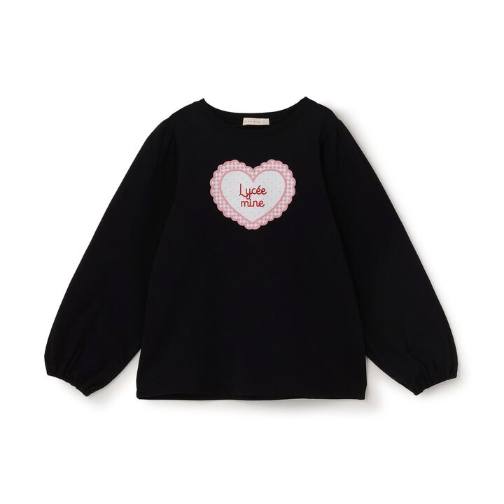 Quick-Dry UV Heart Print Puff Sleeve T-Shirt [Lycee Mine Ballet Series],Lavender, medium image number 4