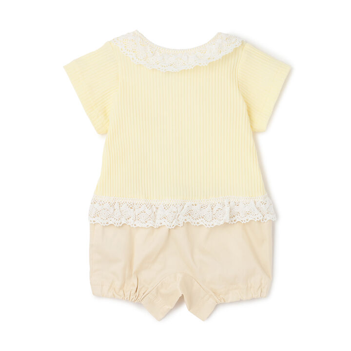 Color-Block Lace Coverall,Ivory, medium image number 1