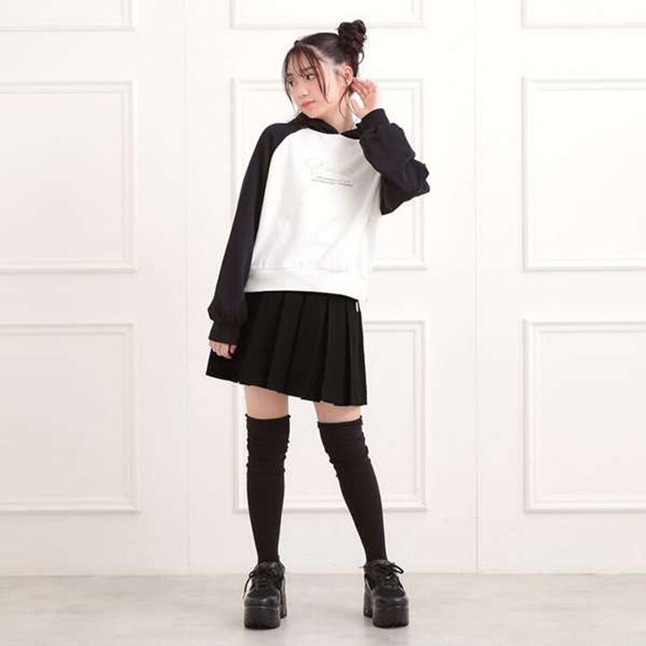 Brushed Pleated Skirt,Charcoal gray, medium image number 9