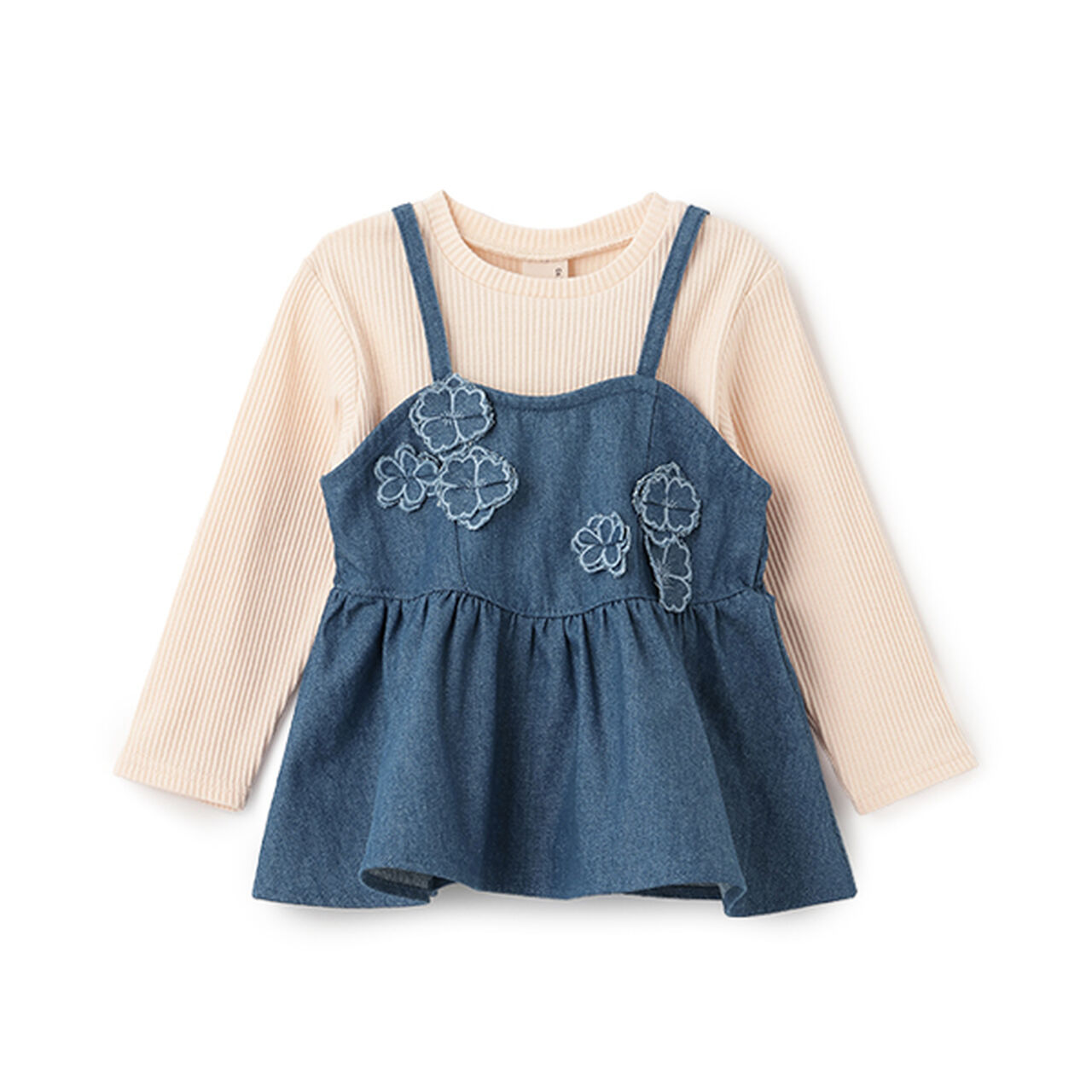 [Link] Floral Bustier Long Sleeve T-Shirt Set (Kids Size),Ivory, large image number 14