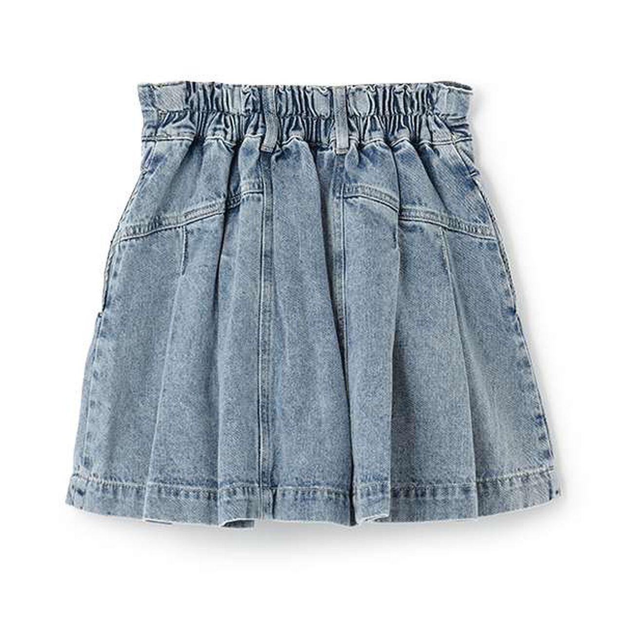 Denim Pleated Skirt-Pants for Beautiful Legs,Light blue, large image number 7