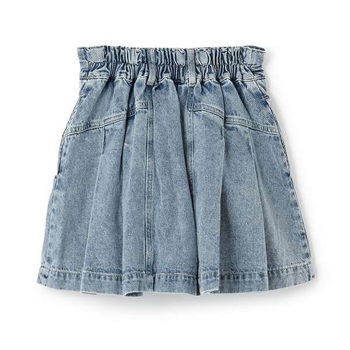 Denim Pleated Skirt-Pants for Beautiful Legs,Light blue, medium image number 7