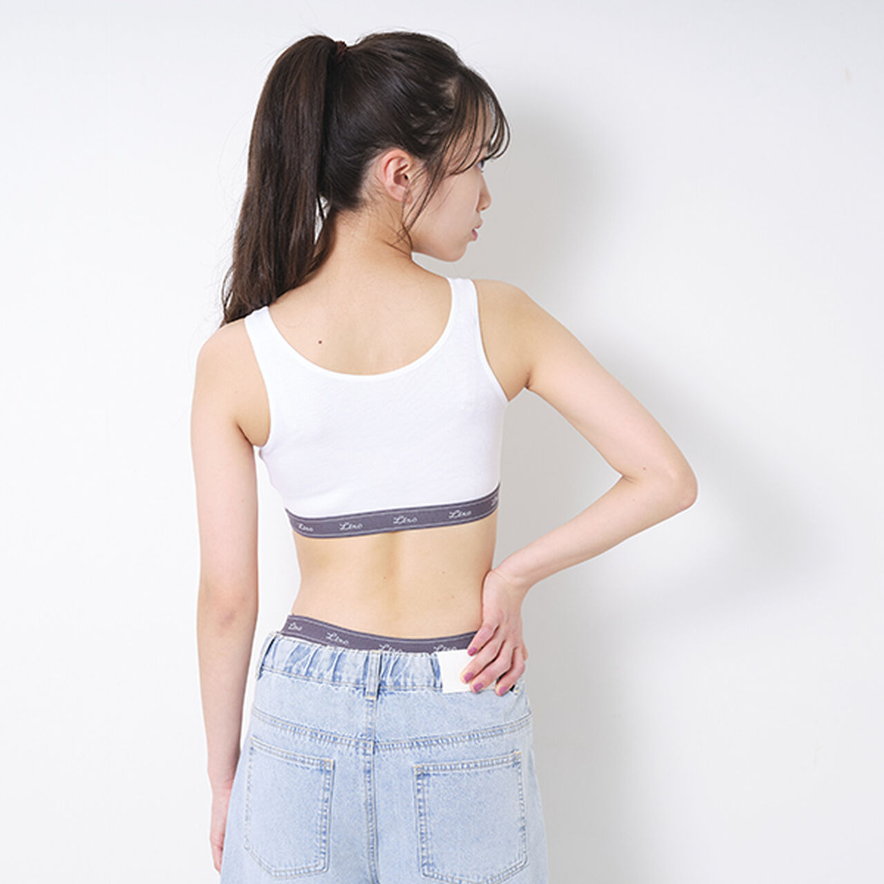 [LTXC] Ribbed Half Top,White, large image number 4