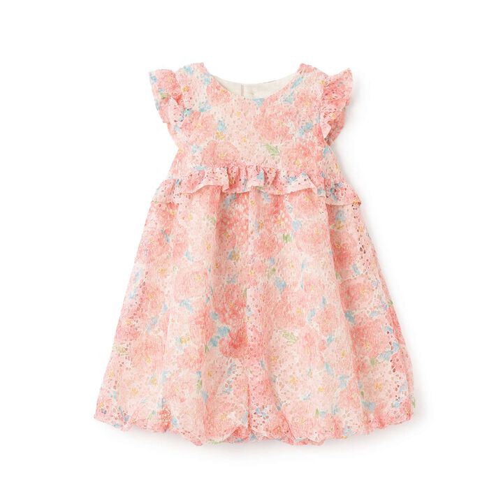 Floral Lace One-Piece Dress,Pink, medium image number 0