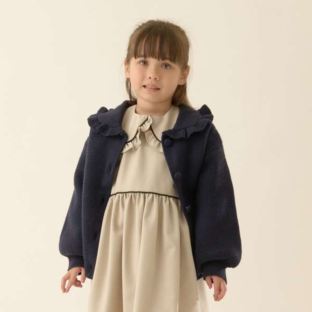 [Occasion] Frill Collar Cardigan,Cream, large image number 16