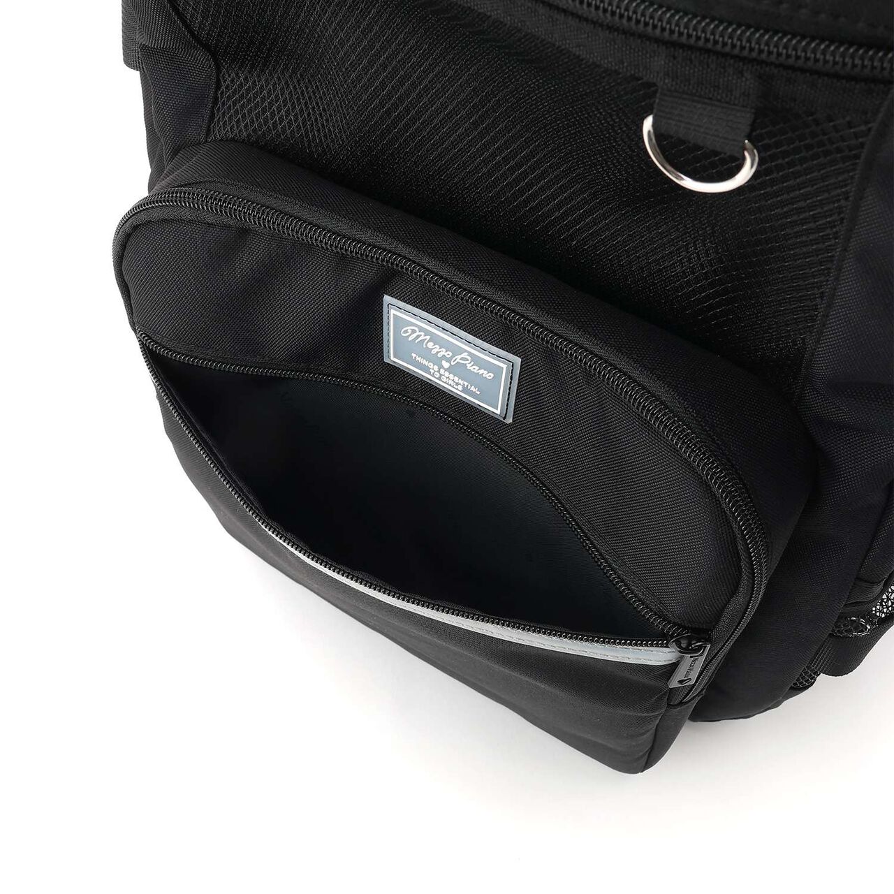 Water-Repellent Backpack with Lame Pouch,Black, large image number 11