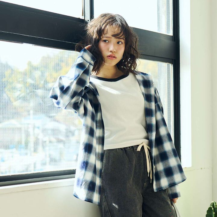 [LTXC] Checkered Shirt Parka,Sax blue, medium image number 3