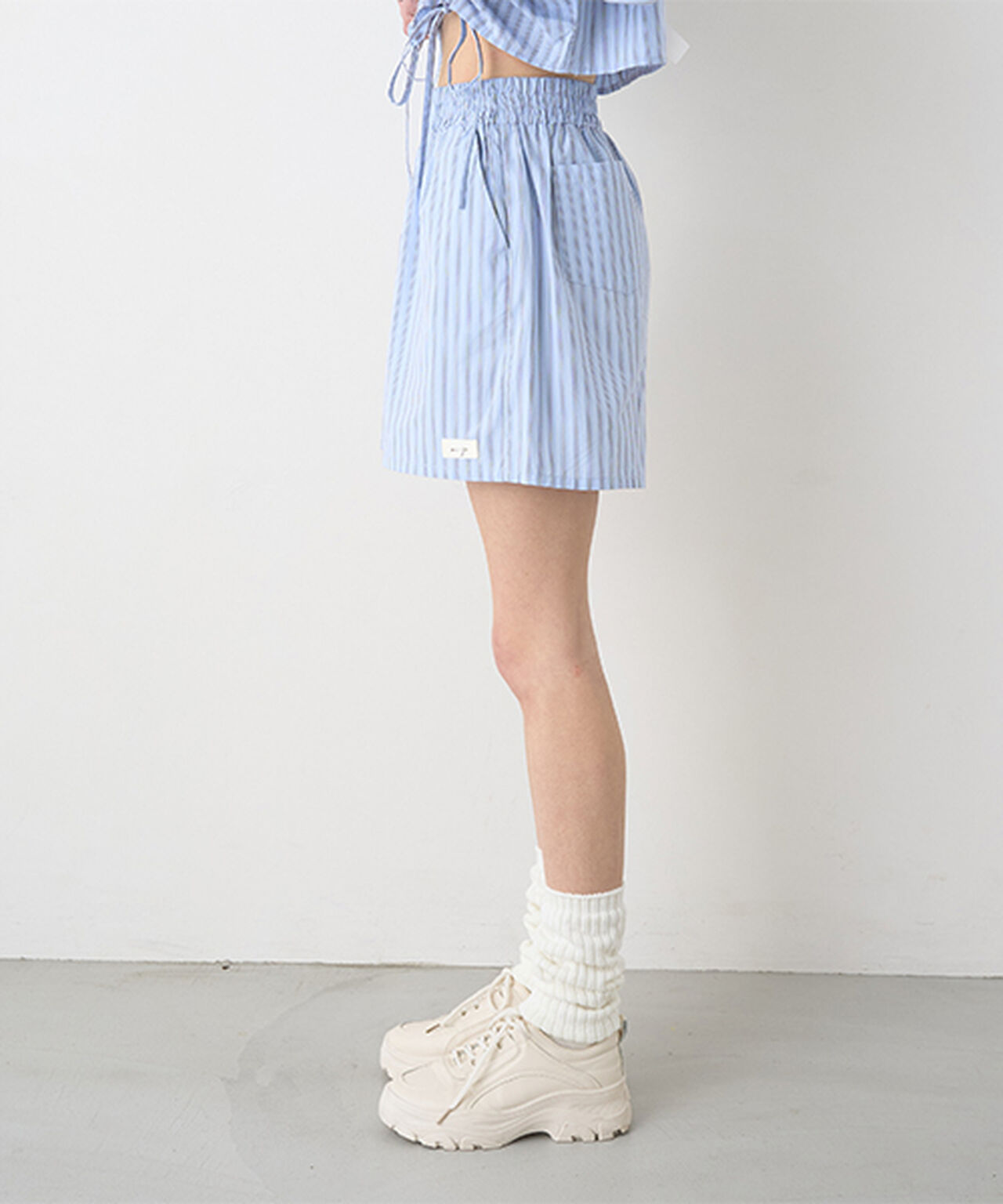 Stripe Shorts,Beige, large image number 5