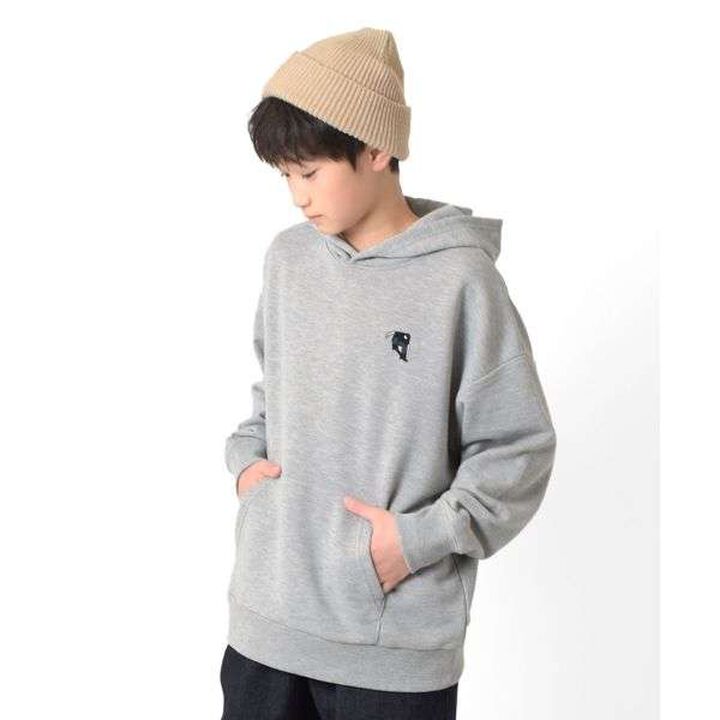 Fleece Skater Embroidery Big Parka,Milky white, medium image number 21