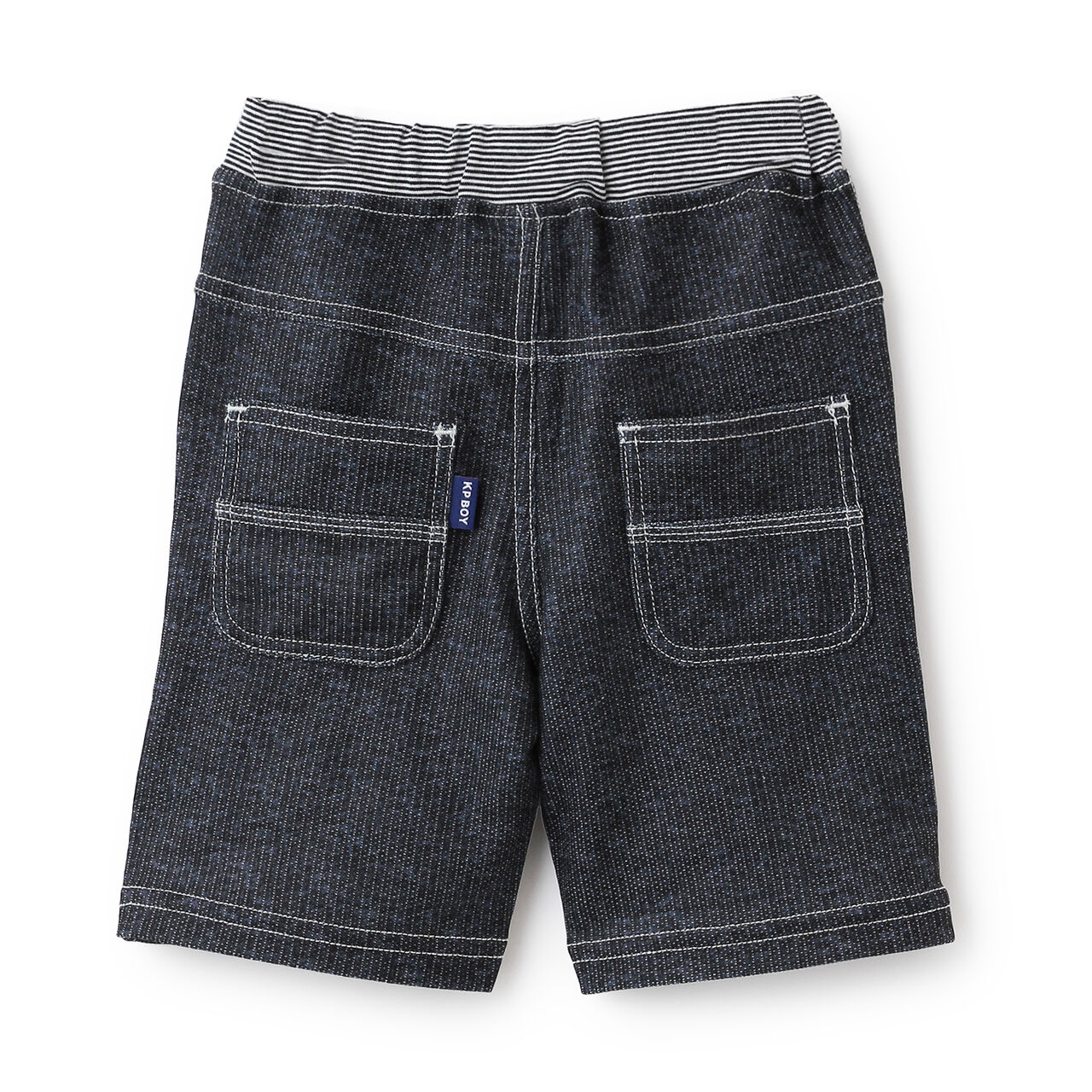 Dry Mesh Denim Print Half Pants,Navy, large image number 1