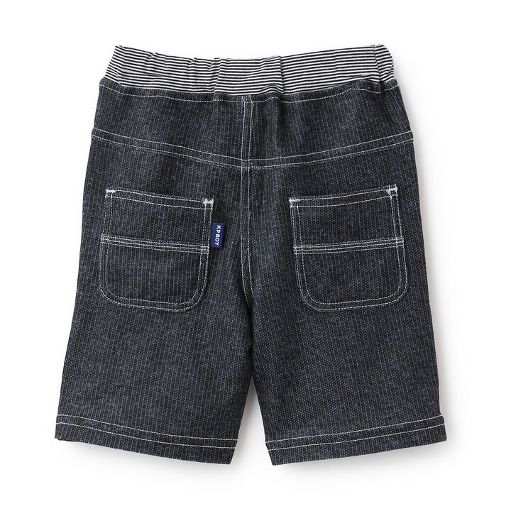 Dry Mesh Denim Print Half Pants,Navy, medium image number 1