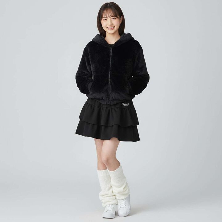 [Milky Coast] Cat Ear Fur Parka,Light gray, medium image number 12