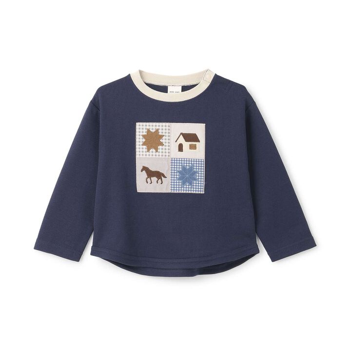 [Link] Patchwork Long-Sleeve T-Shirt,, medium