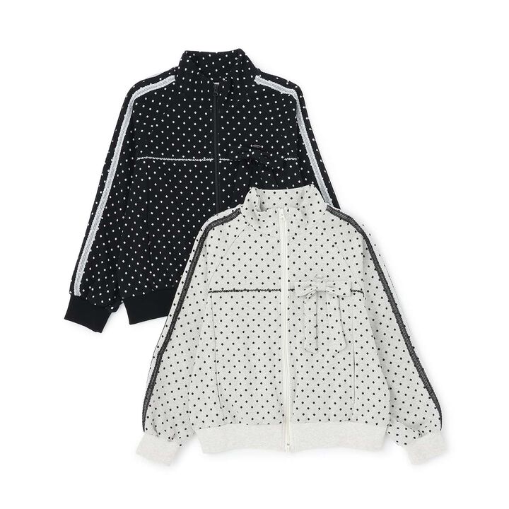 Dot Jacquard Jacket (with Ribbon Brooch),Black, medium image number 11