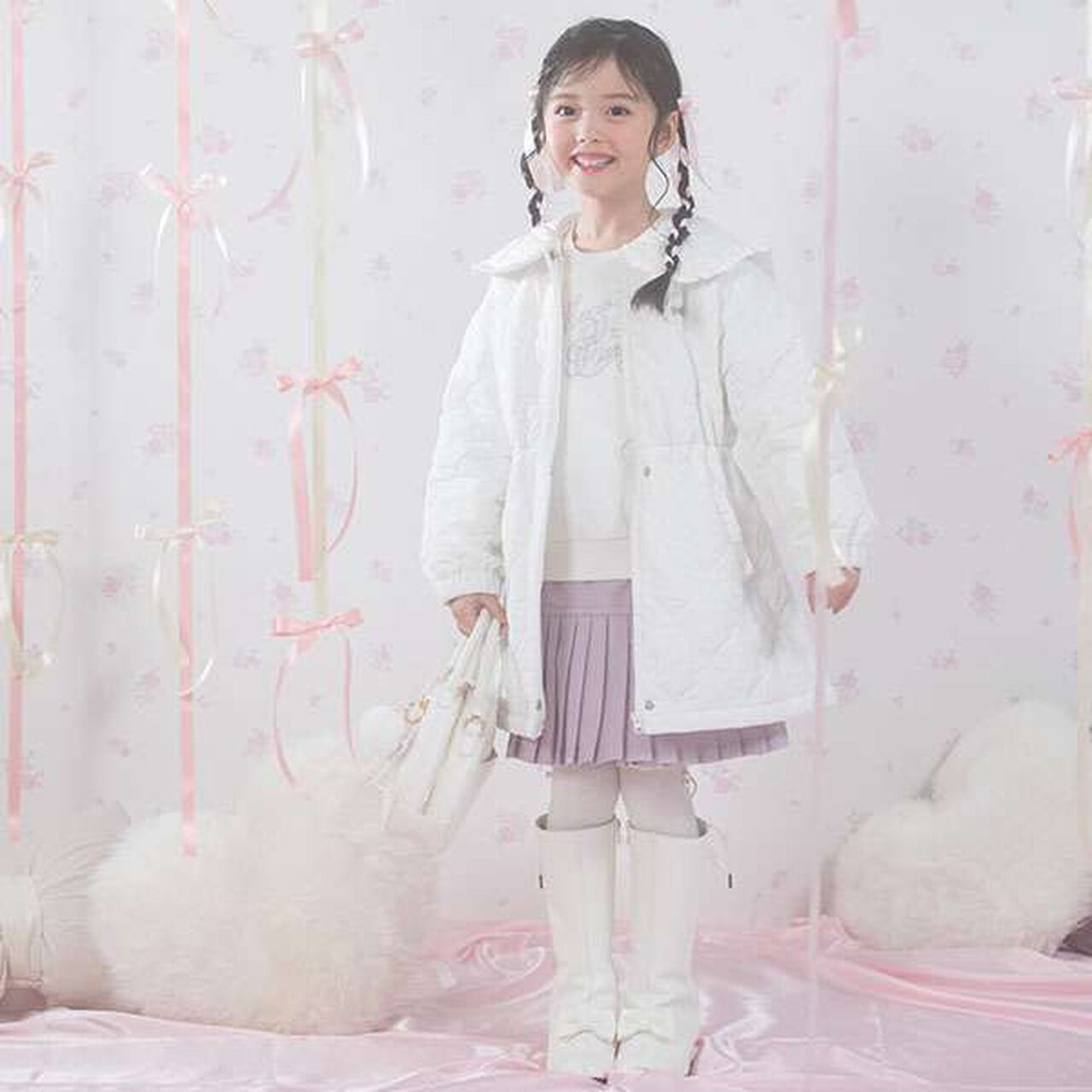 Tulle Frill Sweatshirt,Off white, large image number 3