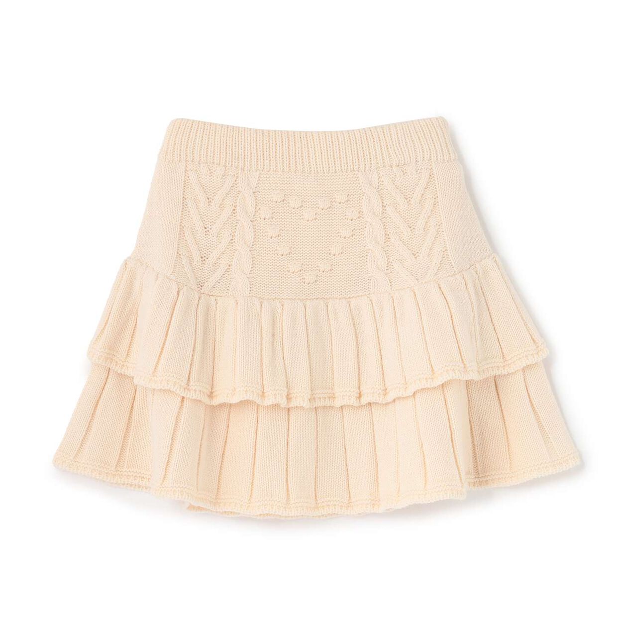 [Safe/Inner Shorts Included] Washable Tiered Knit Skirt,Greige, large image number 10