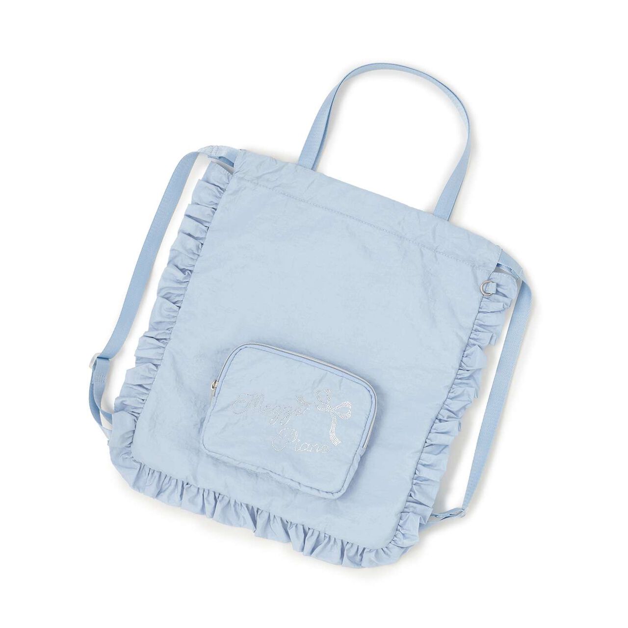 A4-Compatible Water-Repellent Sparkling Logo Knapsack,Black, large image number 12