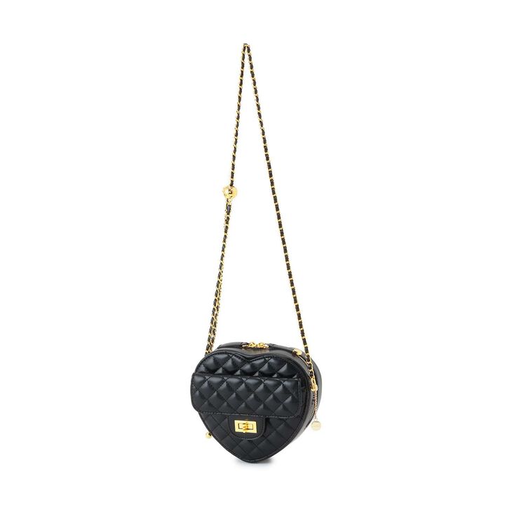 Heart-Shaped Shoulder Bag,Black, medium image number 0