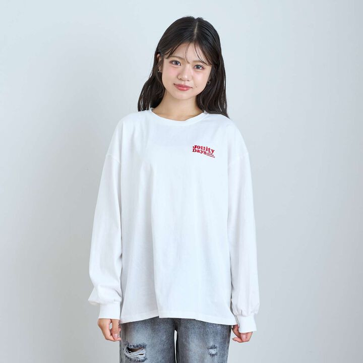 [100% Cotton] Animal Motif Long-Sleeve T-Shirt,Off white, medium image number 1