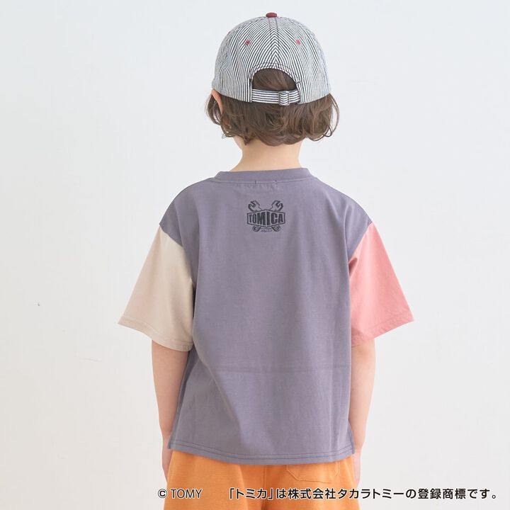 [TOMICA] Stain Resistant Quick-Dry UV Kaiteki Tenjiku Color-Blocked T-Shirt,Pearl white, medium image number 17